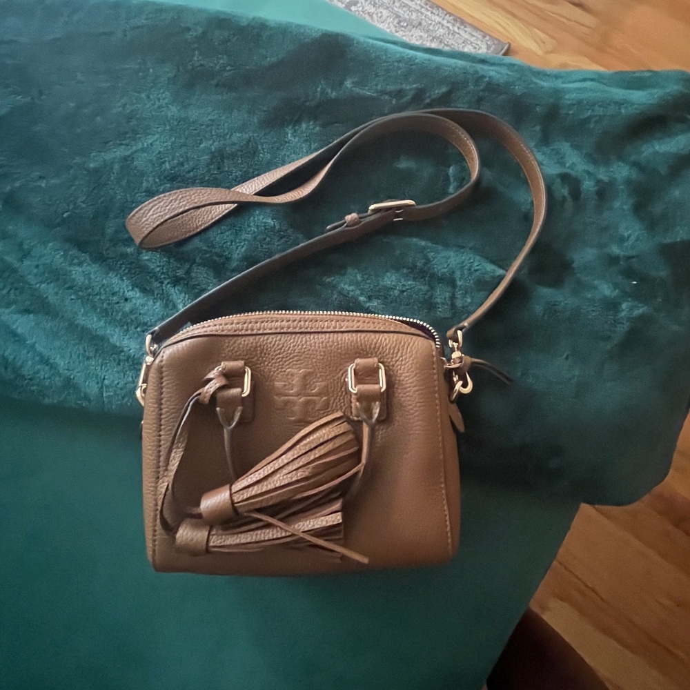 Tory Burch Thea Webb Mini Satchel Crossbody Bag - Moose